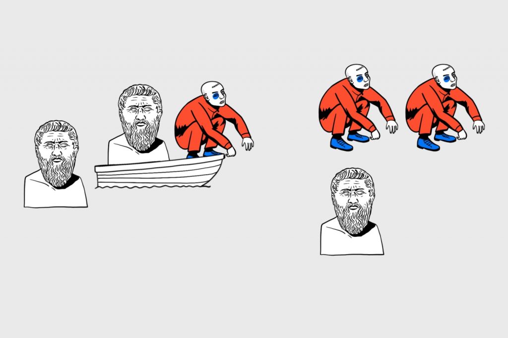 Назад отправим одного гопника, который позовёт в лодку философа Алгоритмика в деле: назад отправим одного гопника, который позовёт в лодку философа