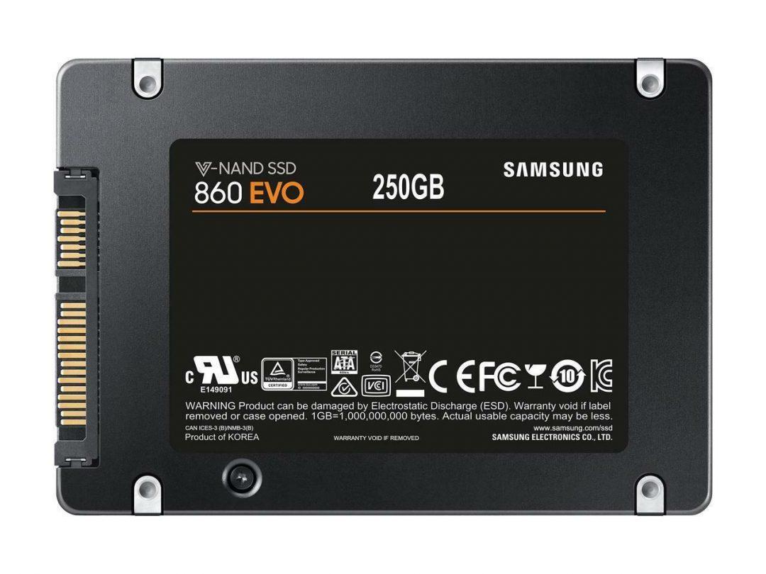 SSD-диск на 256 гигабайт. Подключается к тем же разъёмам, что и простой жёсткий диск
