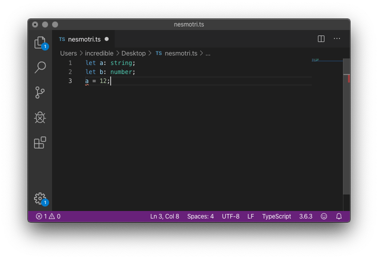 Попробуем присвоить переменной «a» значение 12