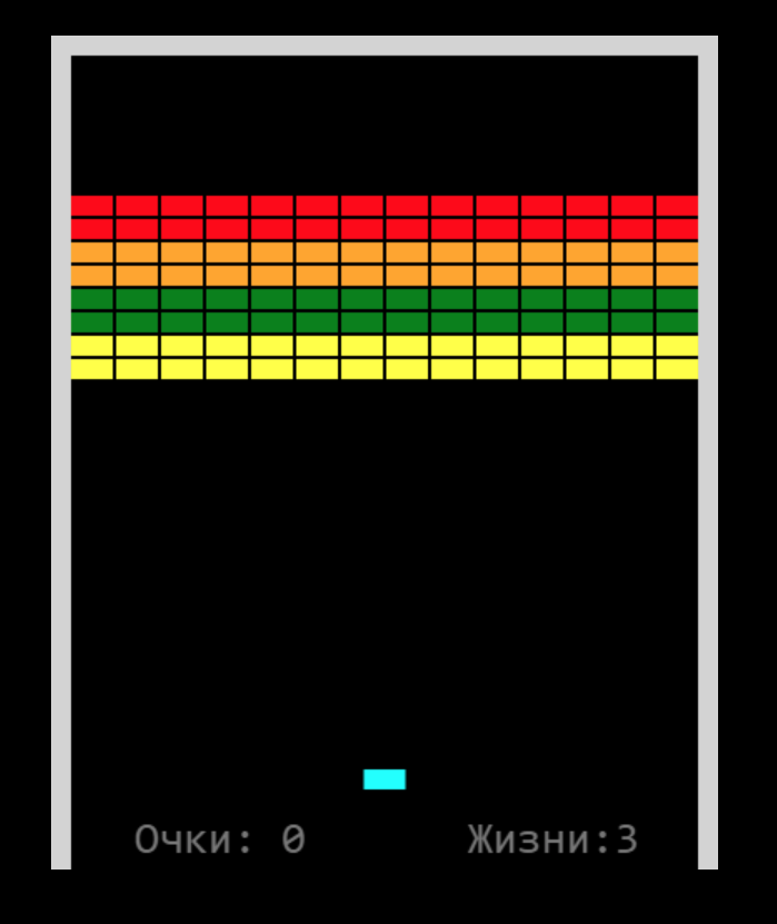 Выводим очки и жизни на экран Цветной арканоид: выводим очки и жизни на экран