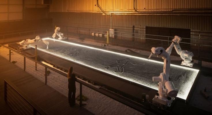 Посмотрите: промышленные роботы рисуют на песке