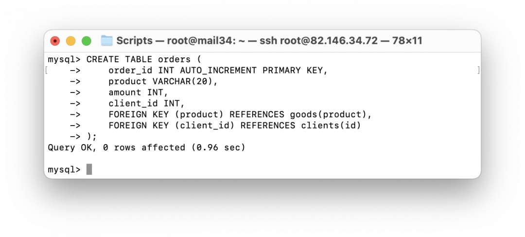 Cоздаём таблицу с покупками и связываем всё вместе Создаём простые связи в базе данных