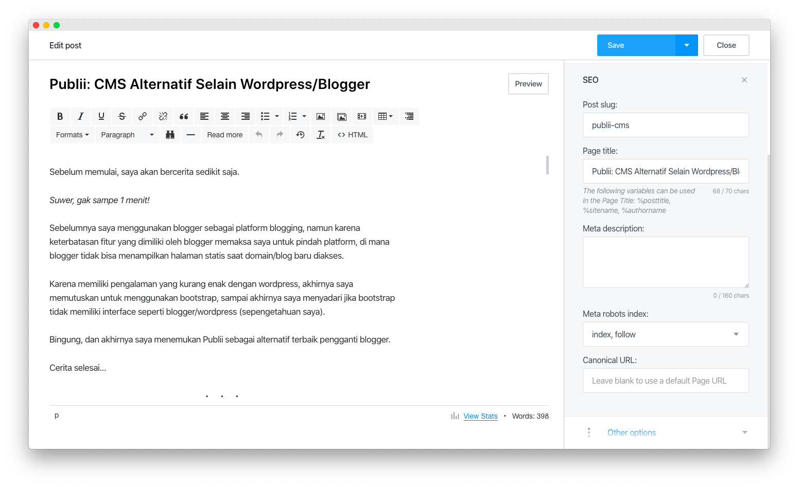 Publii На чём публиковать свой сайт
