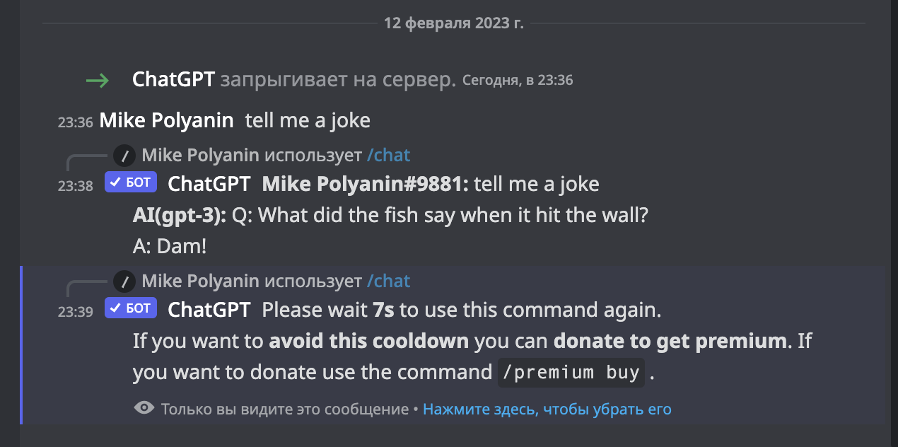 Вариант 1: создаём свой сервер и добавляем бота Как пользоваться ChatGPT в России