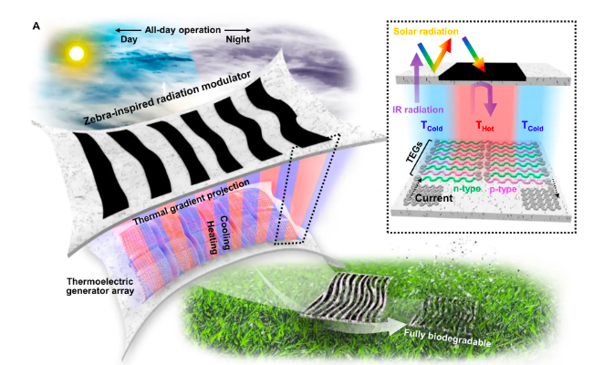 Разработали устройство, которое вырабатывает энергию благодаря узору, как у зебр
