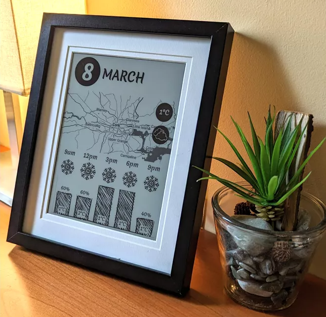 Технодурка: календарь погоды на дисплее на основе электронных чернил