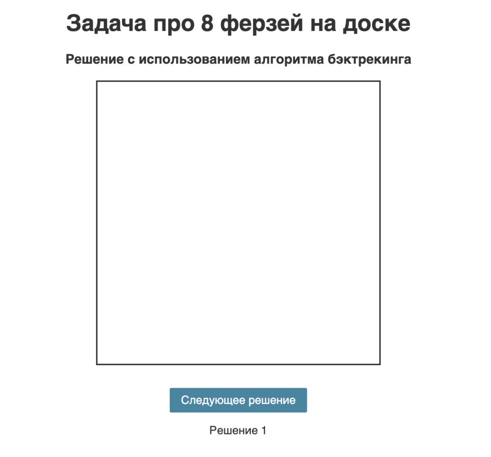 Красиво расставляем 8 ферзей на доске