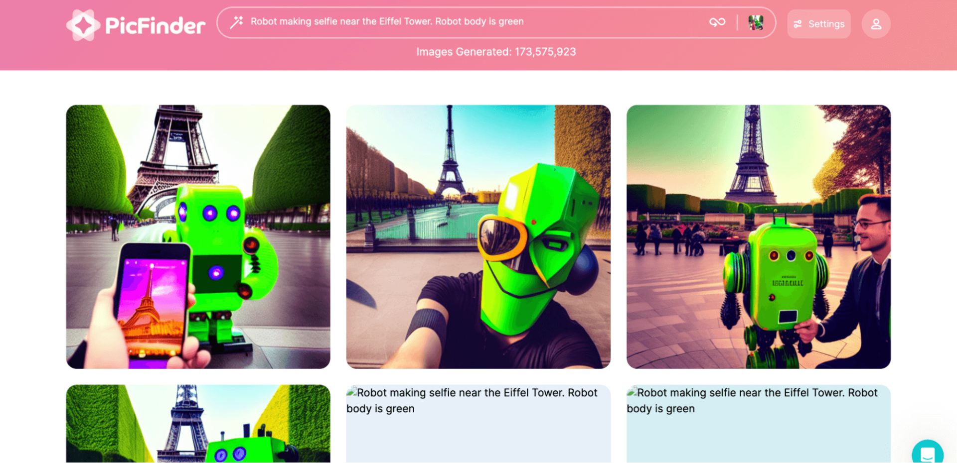 Сгенерировать много картинок по запросу