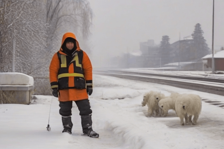 Такую картинку Leonardo.AI сгенерировал по промту «молодые мужчина и женщина сидят за столом за двумя ноутбуками и учатся программировать дома вечером пока на улице идёт снег»