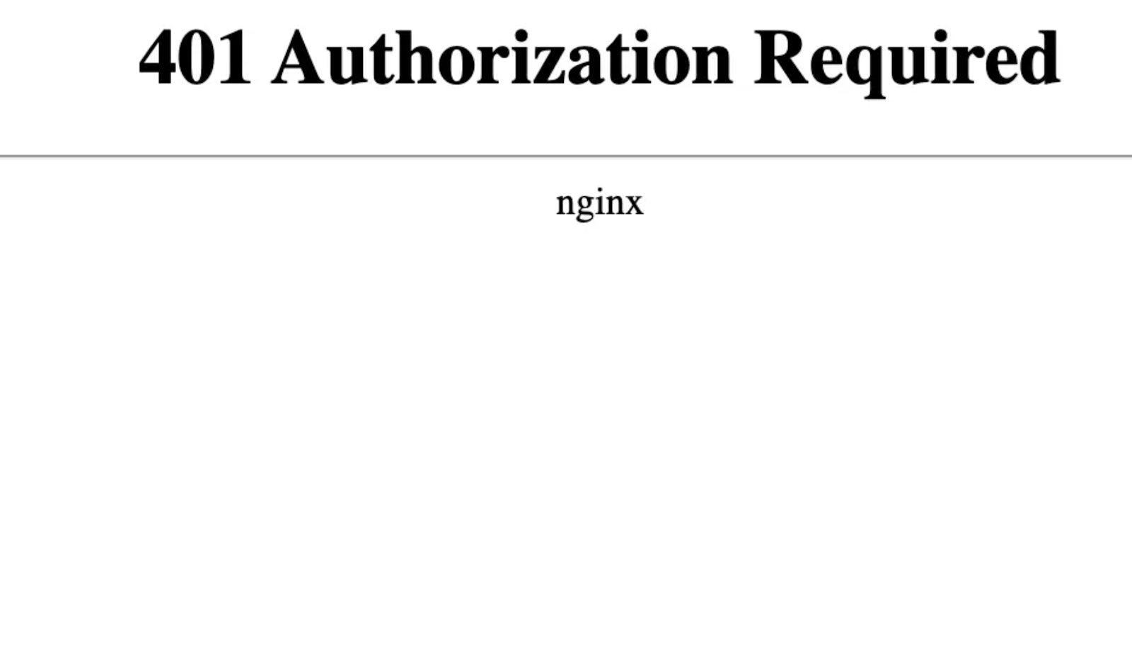 401 Unauthorized: для доступа к запрашиваемому ресурсу требуется аутентификация