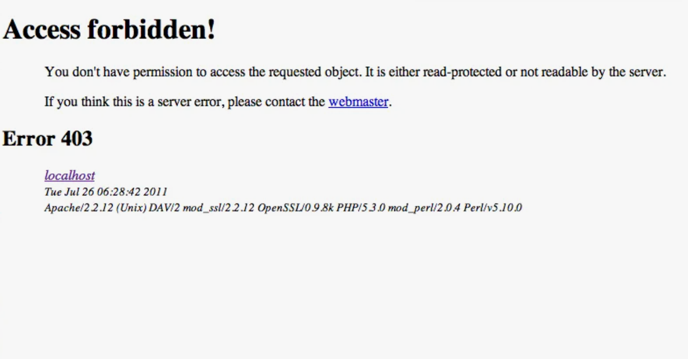 403 Forbidden: доступ к запрошенному ресурсу запрещён