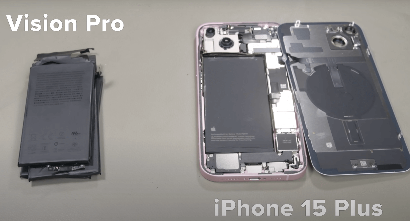 Аккумуляторы Vision Pro и iPhone 15 Plus